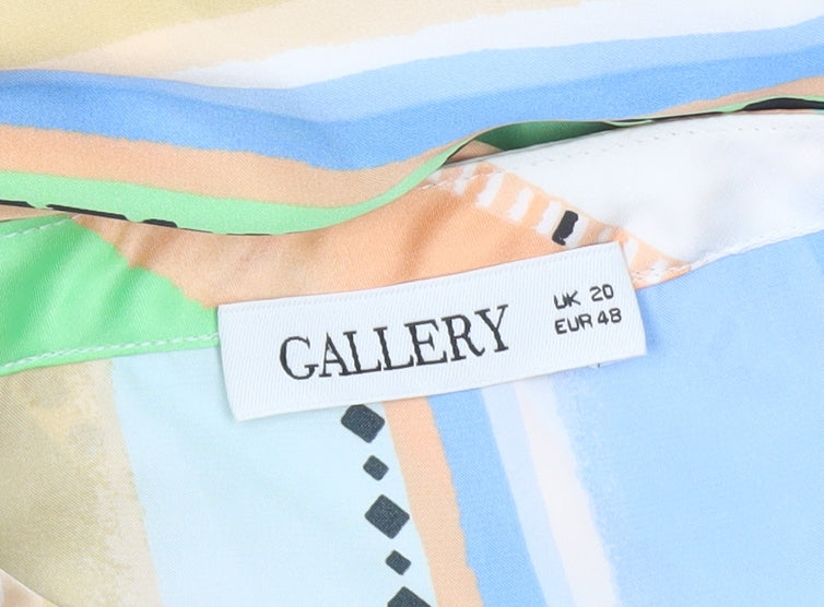 Gallery Women’s Multicoloured Striped Long Sleeve Blouse UK 20