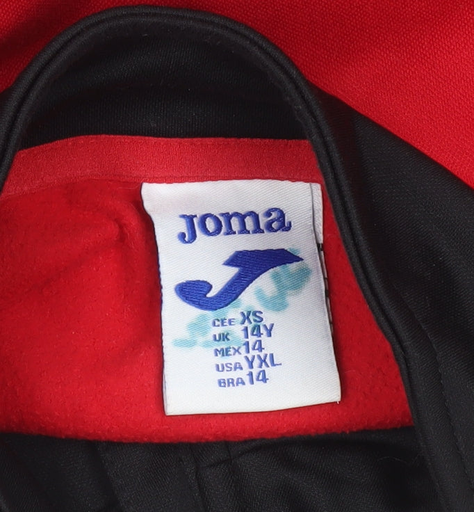 Joma Boys Red Black 1/4 Zip Training Sweatshirt 14 Years Regular Fit