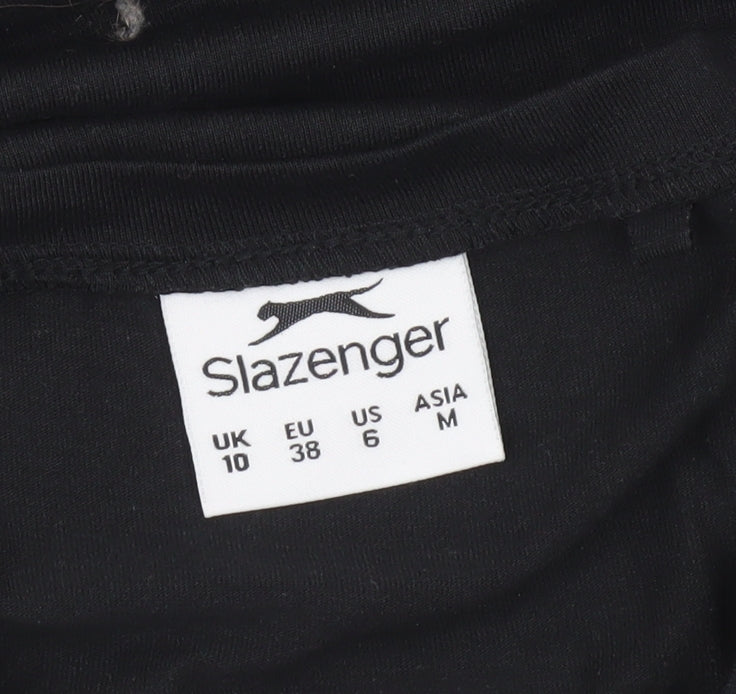 Slazenger Women’s Black V-Neck Short Sleeve Basic T-Shirt Size 10