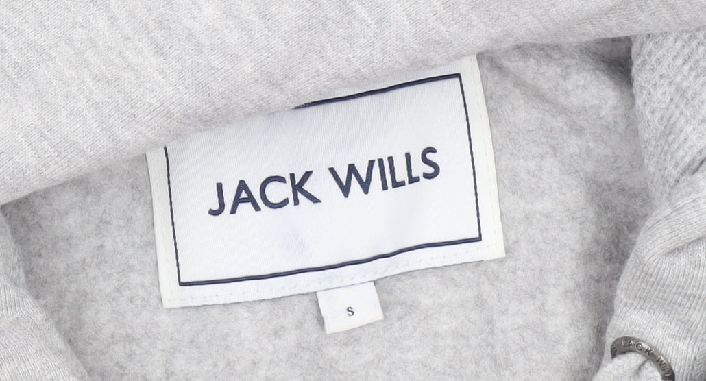 Jack Wills Men’s Grey Full Zip Hoodie Size S Cotton Fleece