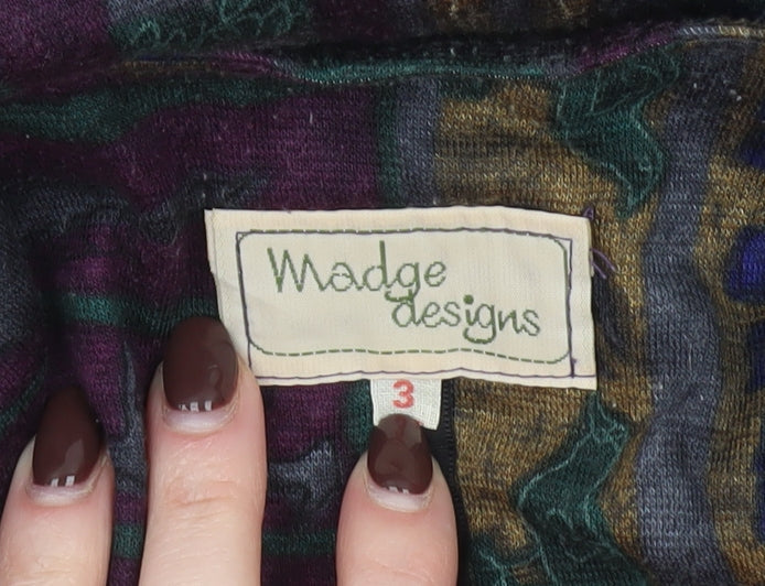Madge Designs Women’s Multicoloured Tunic Button-Up Top L Bohemian Style