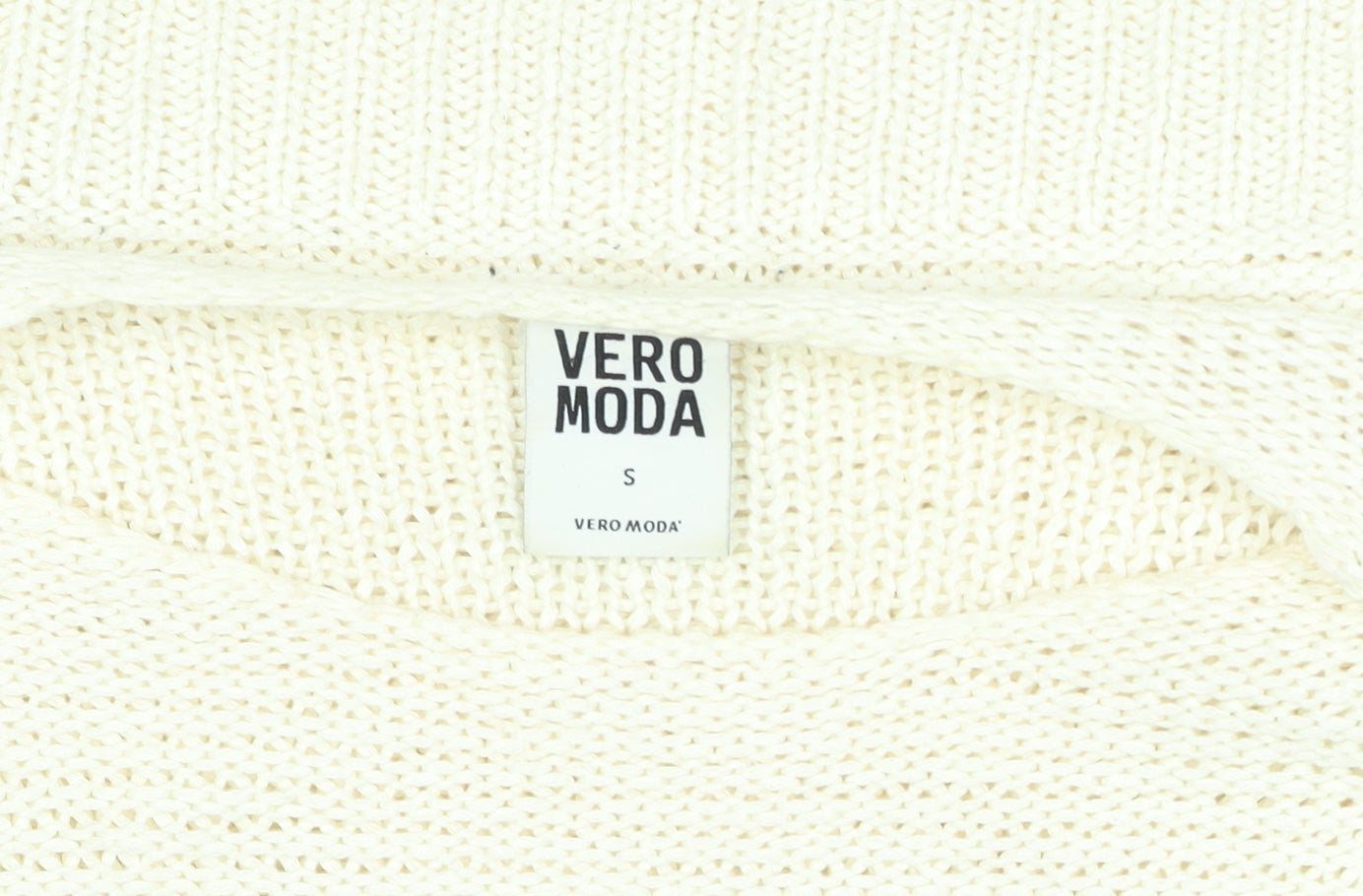 Vero Moda Women’s Ivory Chunky Knit Pullover Jumper Size S