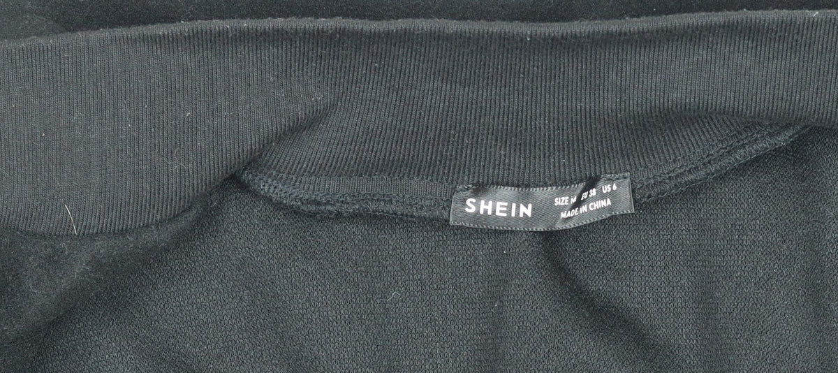 SHEIN Womens Black Varsity Jacket Size 10 Embroidered S College Style