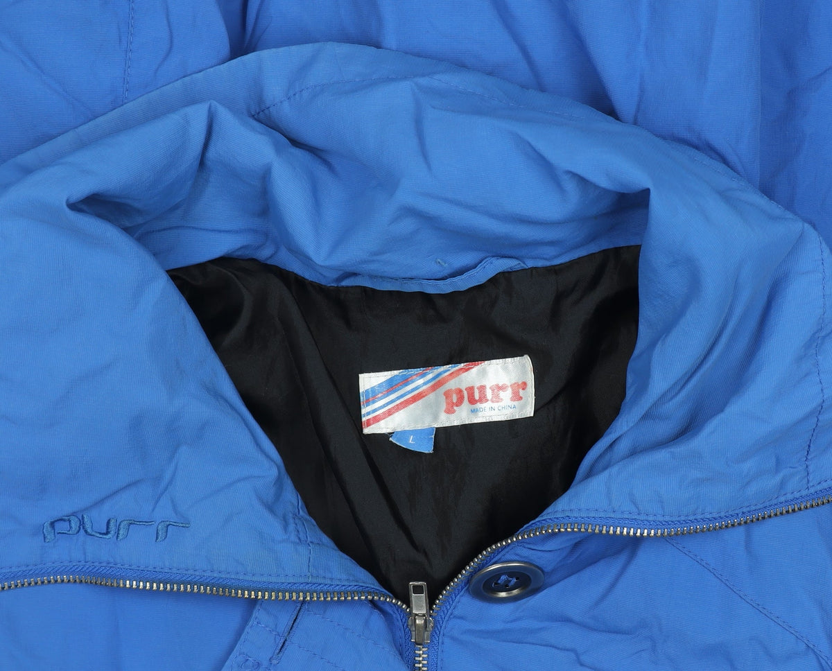 Purr Women's Blue Mid-Length Belted Rain Coat Size L