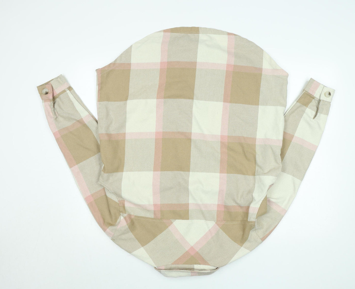 New Look Womens Beige Check Button-Up Shirt Size 12