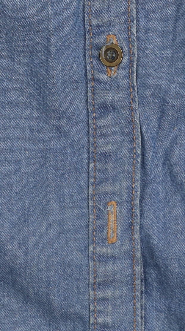 Ink Denim Collection Men's Blue Long Sleeve Button-Up Shirt Size 42