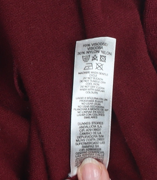 Dunnes Women's Red Long Sleeve Open Front Cardigan Size S