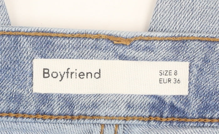 Dunnes Women's Blue Boyfriend Jeans Size 8 Relaxed Fit Denim