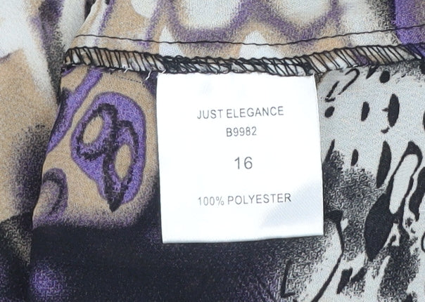 Just Elegance Women's Multicoloured Size 16 Tunic Blouse