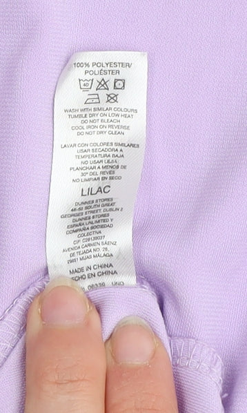 Gallery Women Lilac Cowl Neck Relaxed Fit Short Sleeve Blouse XL
