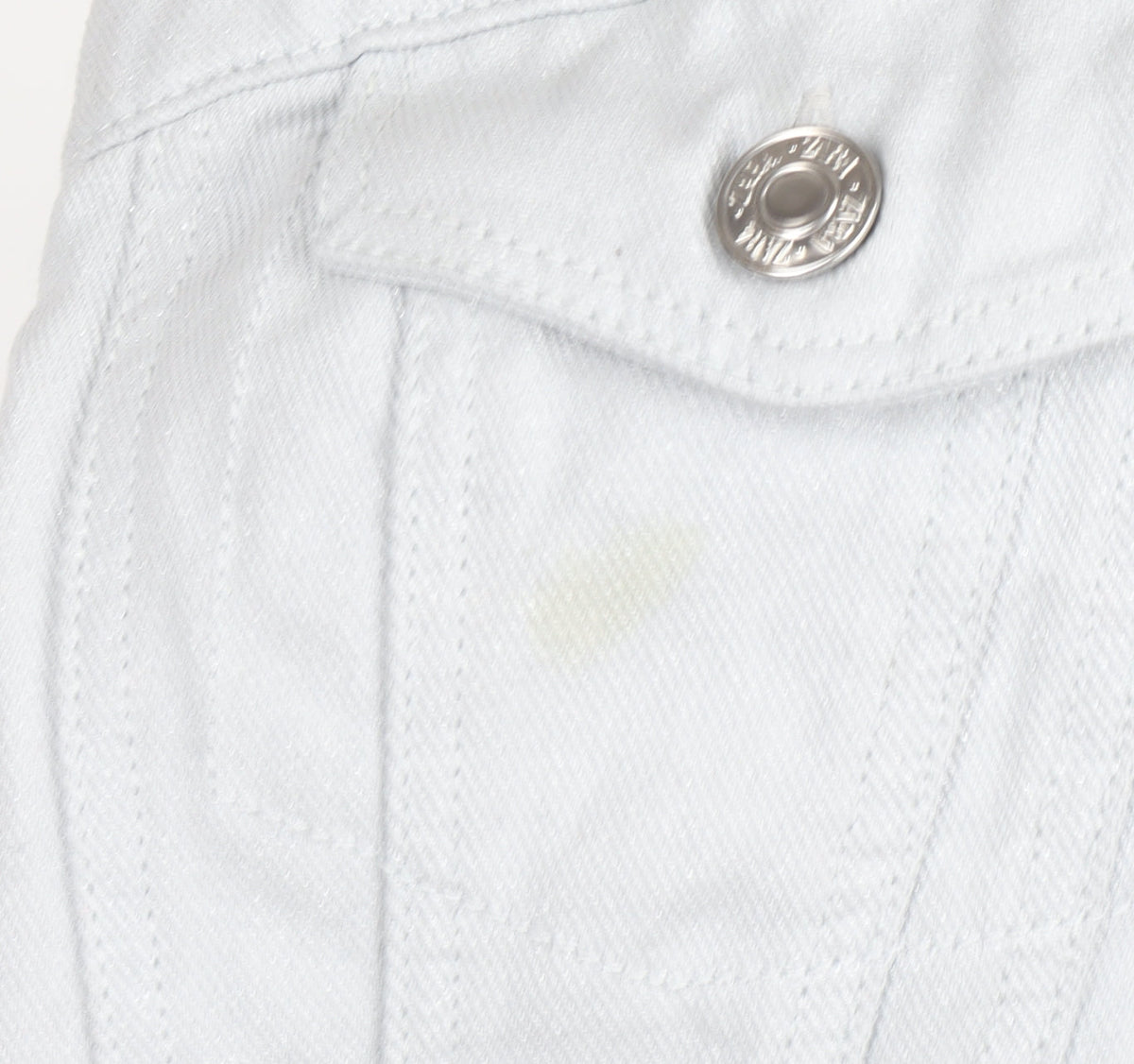 Zara Women White Cropped Denim Button Strapless Blouse XS