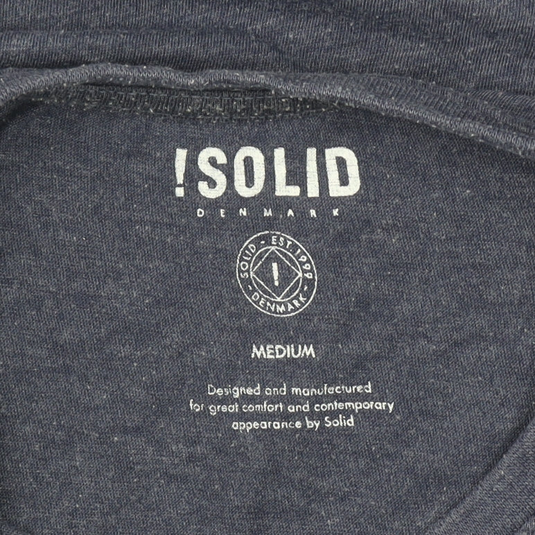 !Solid Unisex Blue Graphic Short Sleeve T-Shirt M Casual