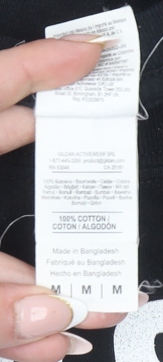 Gildan Men’s Black Funny Graphic T-Shirt Size M Ring Spun Cotton