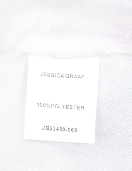 Jessica Graaf Womens White Floral 1/4 Zip Pullover Sweatshirt Size S