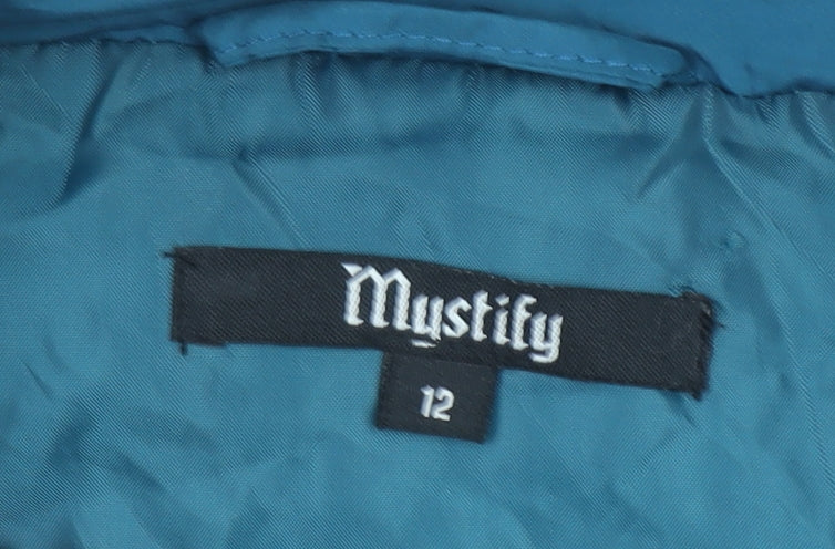 Mystify Women's Blue Quilted Puffer Waistcoat Size 12