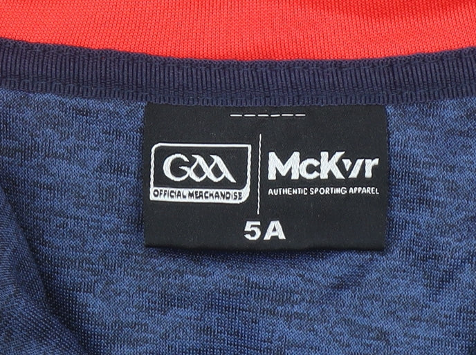 McKeever Boys Blue GAA 1/4 Zip Sweatshirt 5 Years Colourful Graphic Sports Top