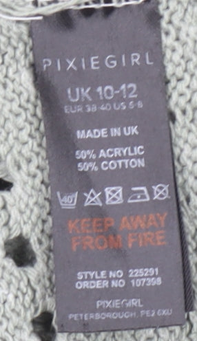 Pixiegirl Women’s Grey Open-Knit Pullover Jumper Size 10-12
