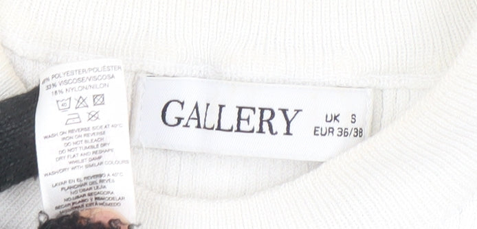 Gallery Women Ivory Sleeveless Ribbed Tank Top UK S