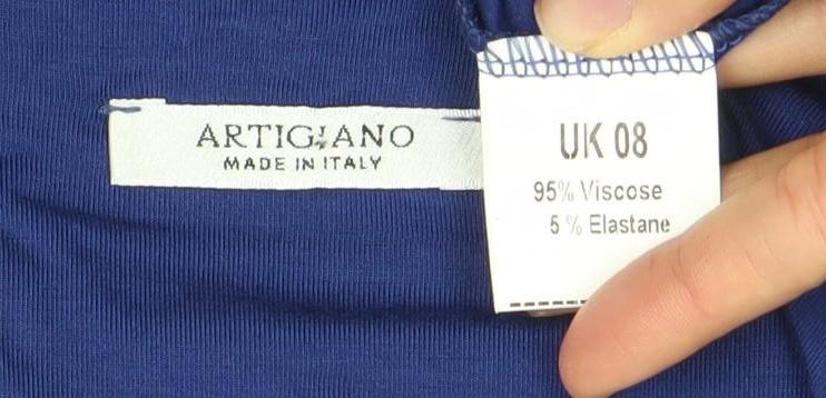 Artigiano Women’s Blue Bodycon Jersey Knee Length Dress UK 8