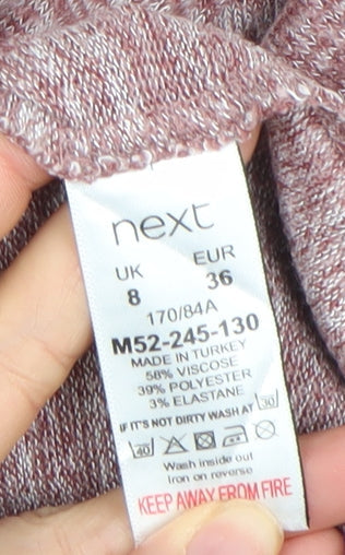 Next Women Pink Crew Neck Knit Pullover Jumper UK 8