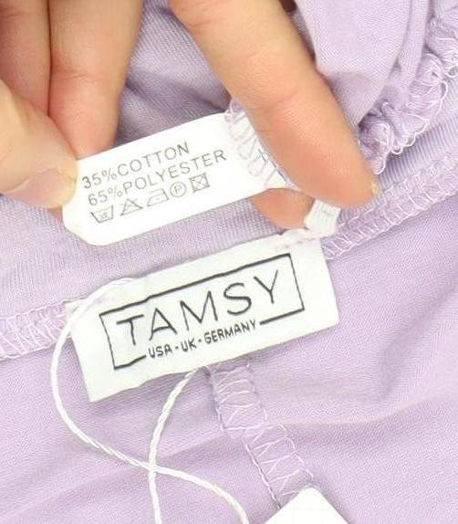 Tamsy Women’s Purple Relaxed Fit V-Neck Dolman Sleeve T-Shirt L