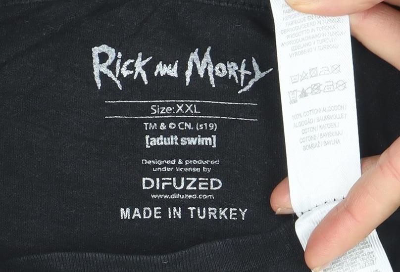 Difuzed Rick and Morty Black 2XL Men's Graphic T-Shirt