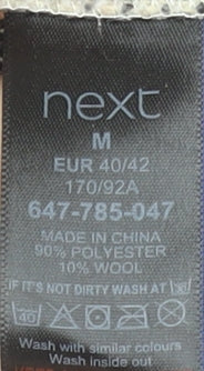 Next Men’s Beige Check Mid-Length Overcoat Wool Blend M