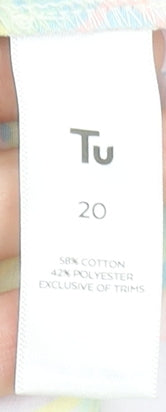 Tu Women's Multicoloured Floral Wrap Blouse Size 20 Short Sleeve