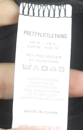 PRETTYLITTLETHING Women Black Size 10 Camisole Bodysuit