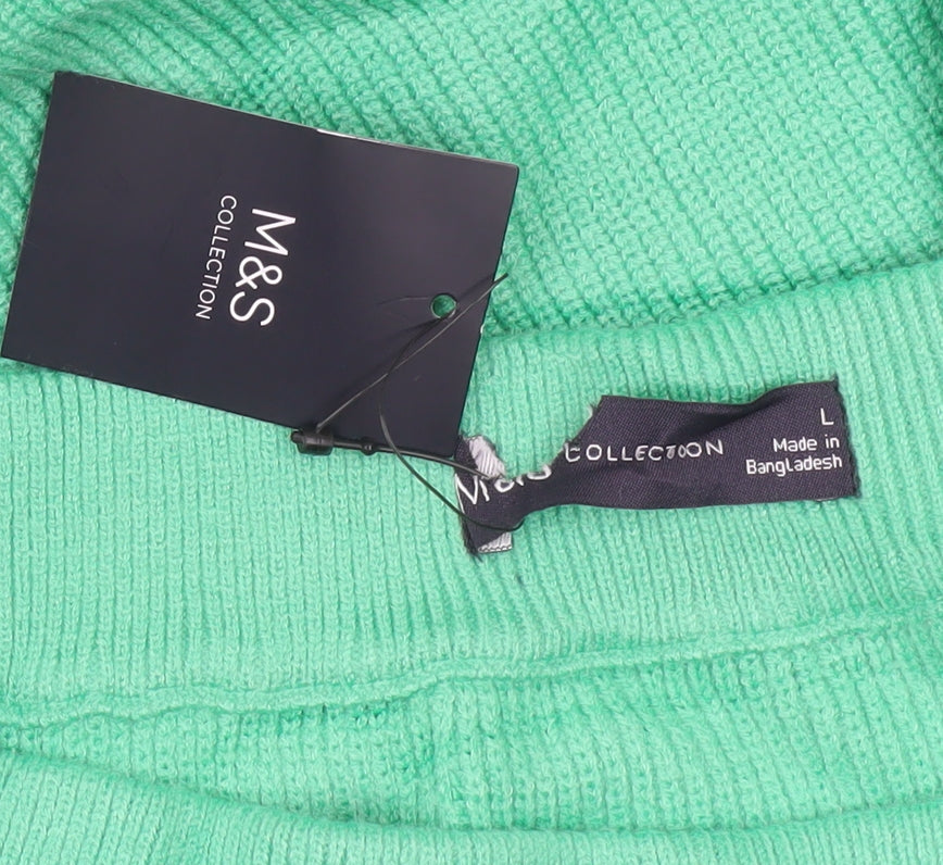 Marks & Spencer Women Green Knit Midi Pencil Skirt L