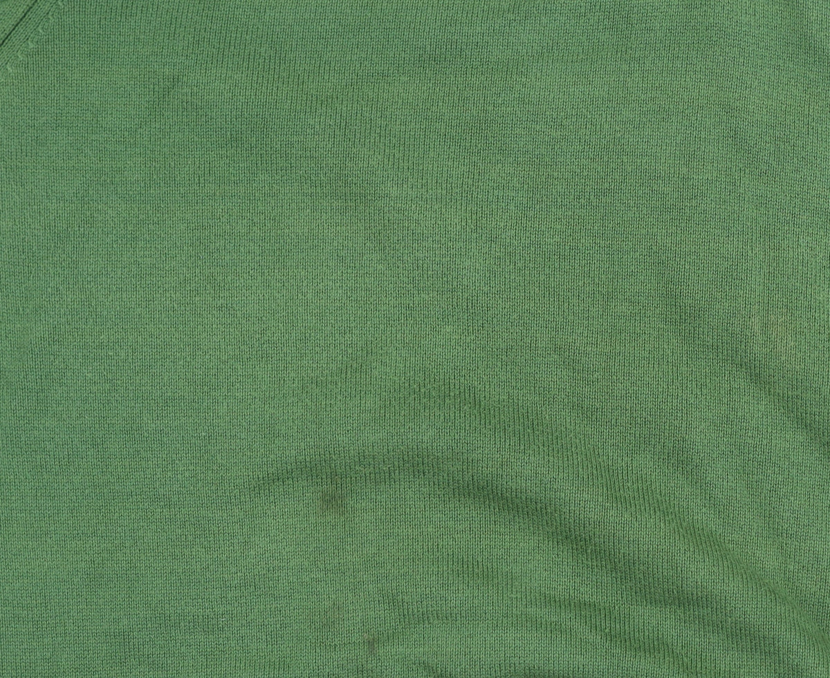 Benetti Green Cotton V-Neck Men’s XL Pullover Jumper