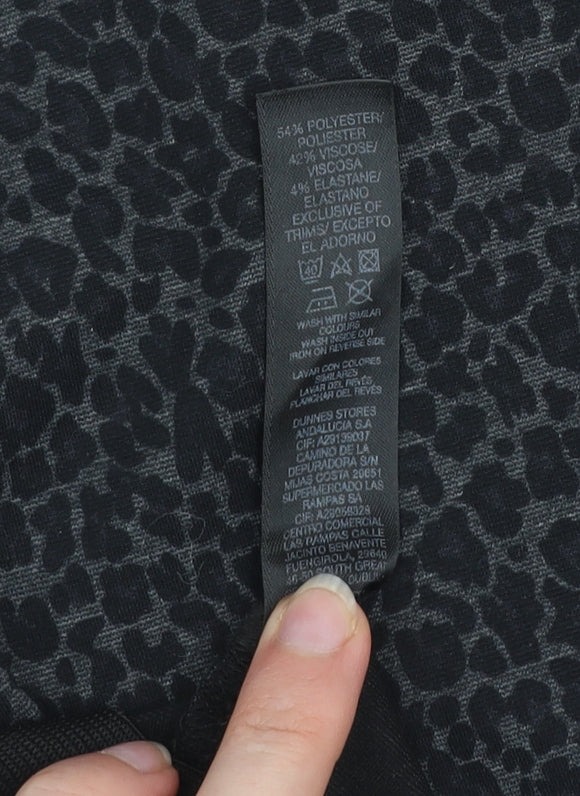 Dunnes Women's Black Animal Print Stretch Leggings Size M