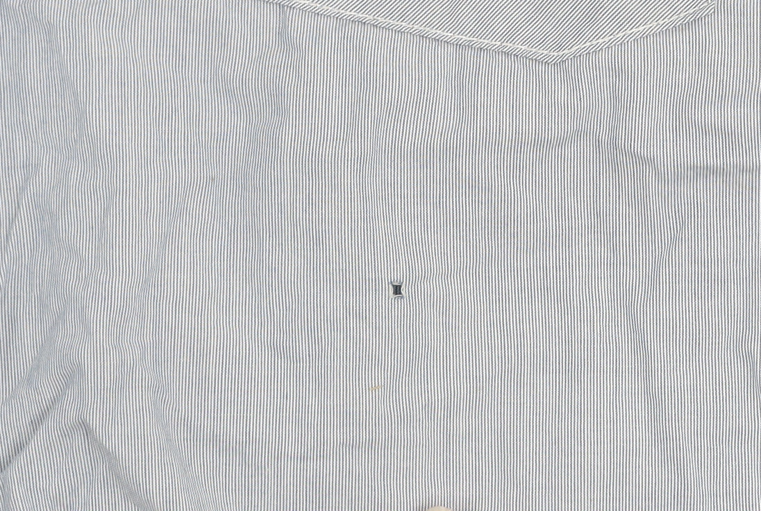 Diesel Men's Blue Stripe Button-Up Long Sleeve Cotton Shirt Size M