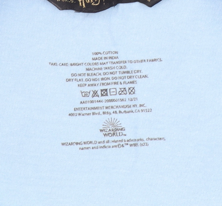 Harry Potter Women's Blue Cotton Short Sleeve T-Shirt L