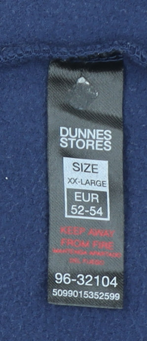Dunnes Stores Mens Blue Fleece Full Zip Jacket 2XL Regular Fit