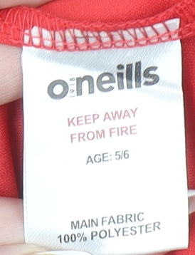 O'Neill Boys Red Short Sleeve Football Jersey T-Shirt 5-6 Years