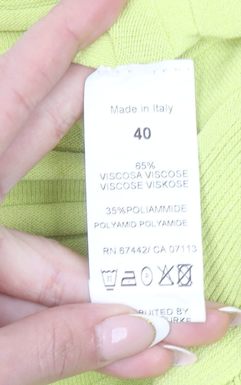 Peruzzi Women Yellow Viscose Knit 3/4 Sleeve Pullover Jumper Size 12