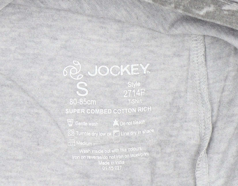Jockey Men’s Grey Athleisure Graphic Crew Neck Cotton T-Shirt Size S
