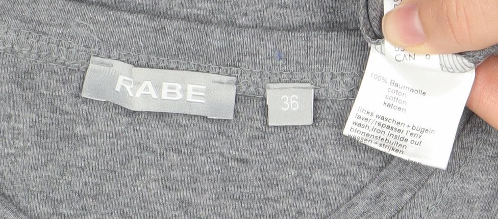 Rabe Women’s Grey Cotton Basic T-Shirt Size 8 Short Sleeve