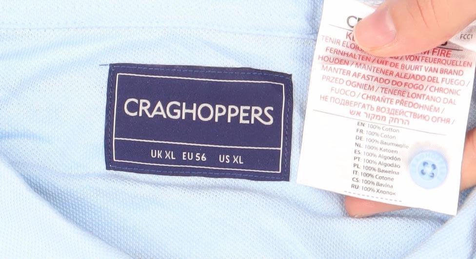 Craghoppers Men’s Blue Striped Polo Shirt XL Lightweight Outdoor Top