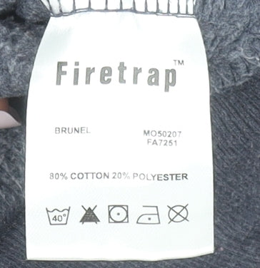 Firetrap Men's Blue Full Zip Hoodie Size M Cotton Blend