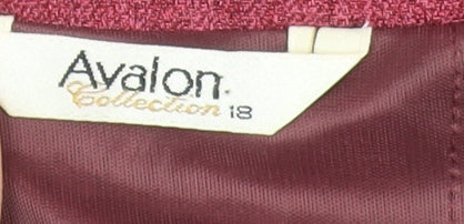 Ayalon Collection Women's Red Embroidered Midi Flared Skirt Size 18