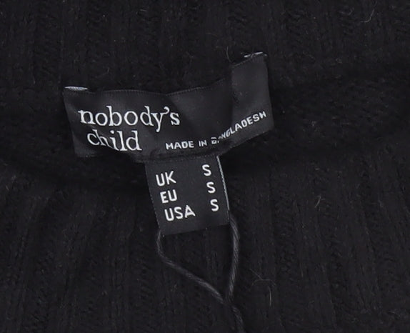 Nobody's Child Women's Black Crew Neck Knit Jumper Size S