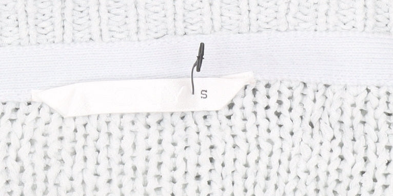 H&M Women’s White Knit Pullover Jumper Size S Casual Lightweight