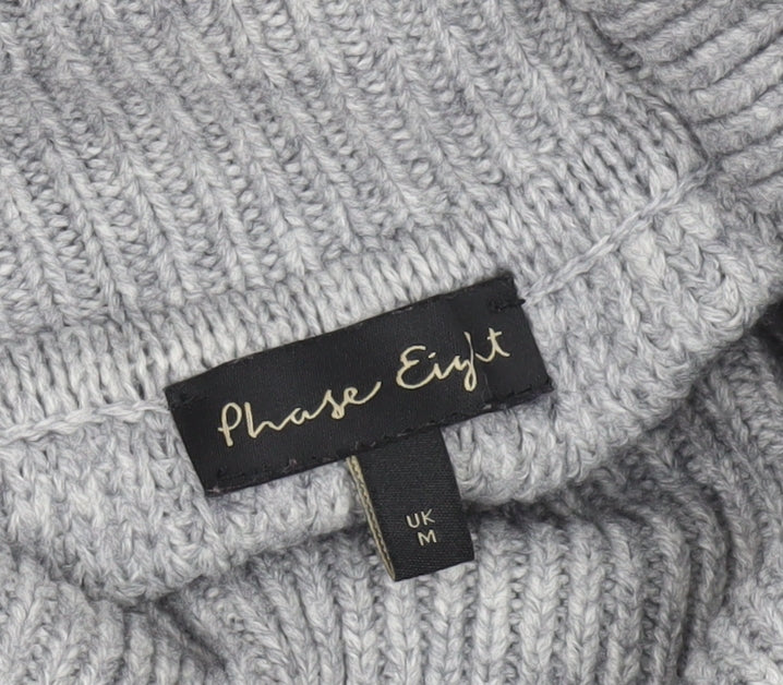 Phase Eight Women Grey Roll Neck Sleeveless Knit Jumper Size M