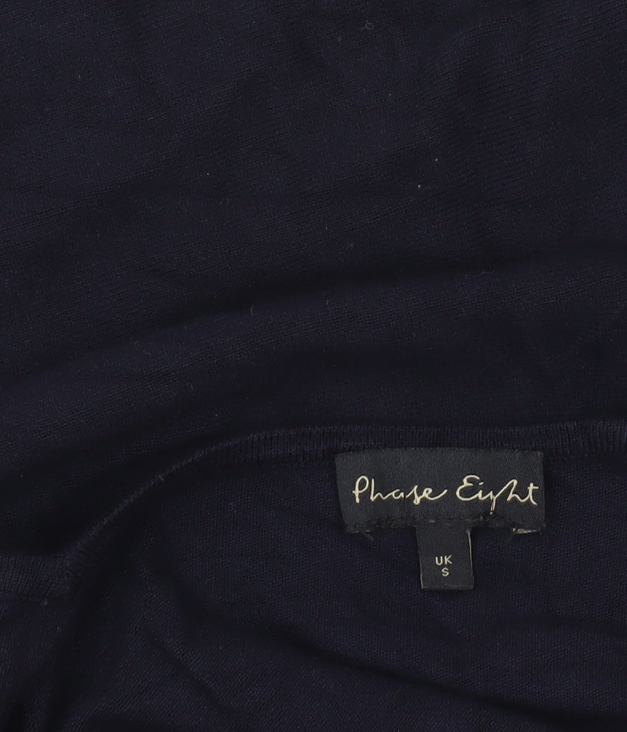 Phase Eight Womens Blue V-Neck Relaxed Fit Pullover Jumper Size S