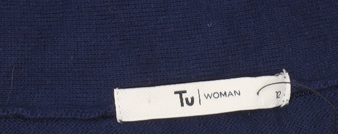 Tu Women Blue Open Knit Cardigan Size 12 Lightweight