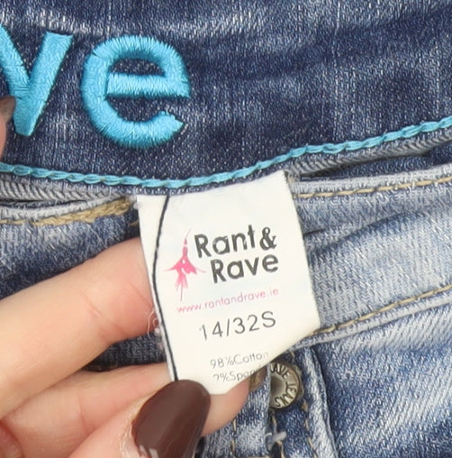 Rant & Rave Womens Blue Skinny Jeans Size 14 Regular Stretch Denim