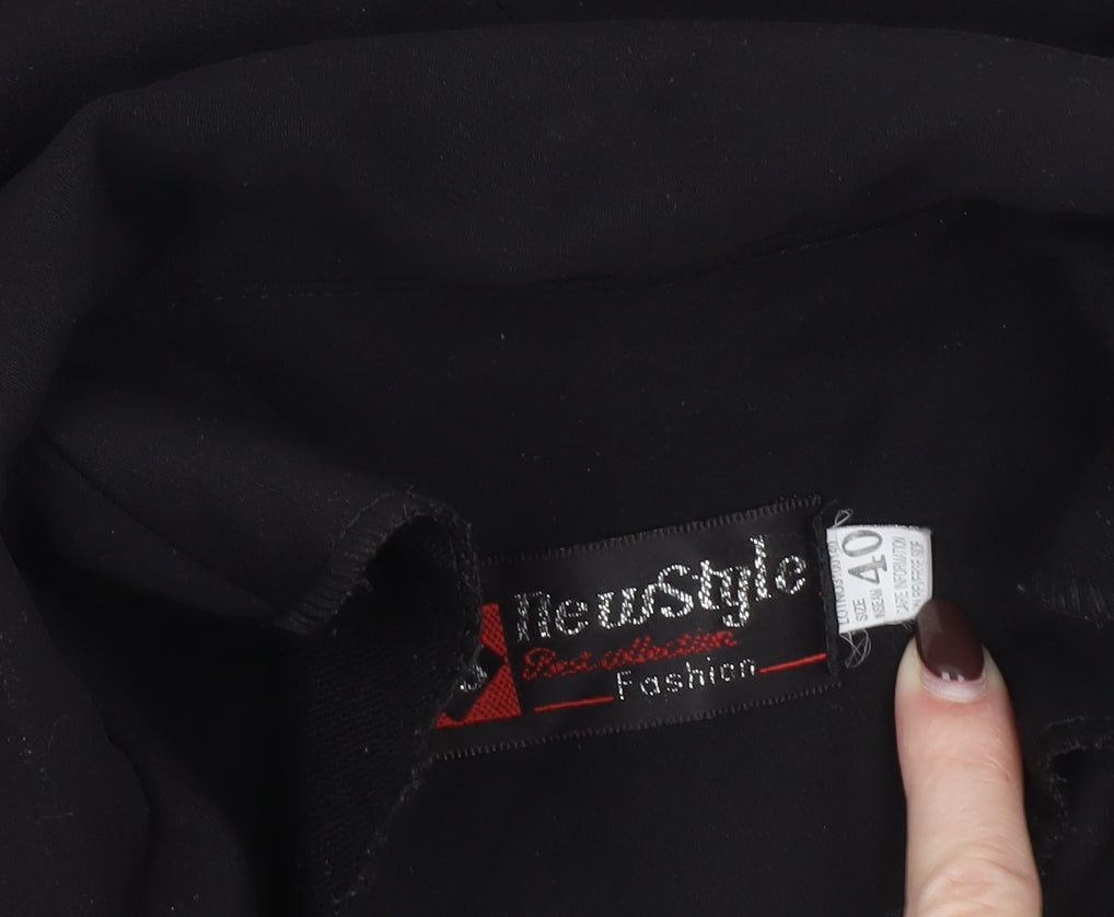New Style Women's Black Size 12 Long Blazer Jacket