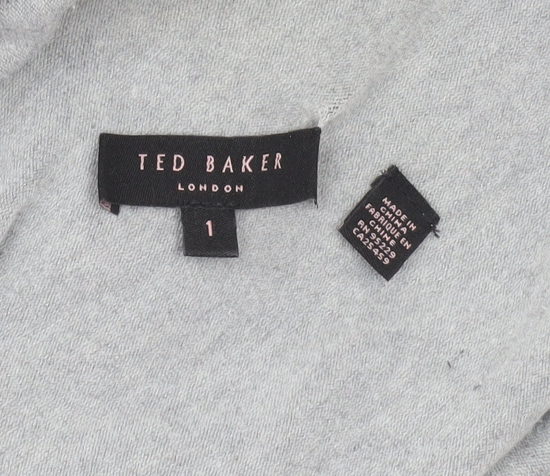Ted Baker Women's Grey Long Sleeve Open Knit Cardigan Size 8